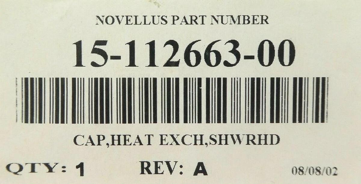 Refurbished Novellus 15-112663-00 Heat Exchanger Showerhead Cap Rev. A OEM Refurbished