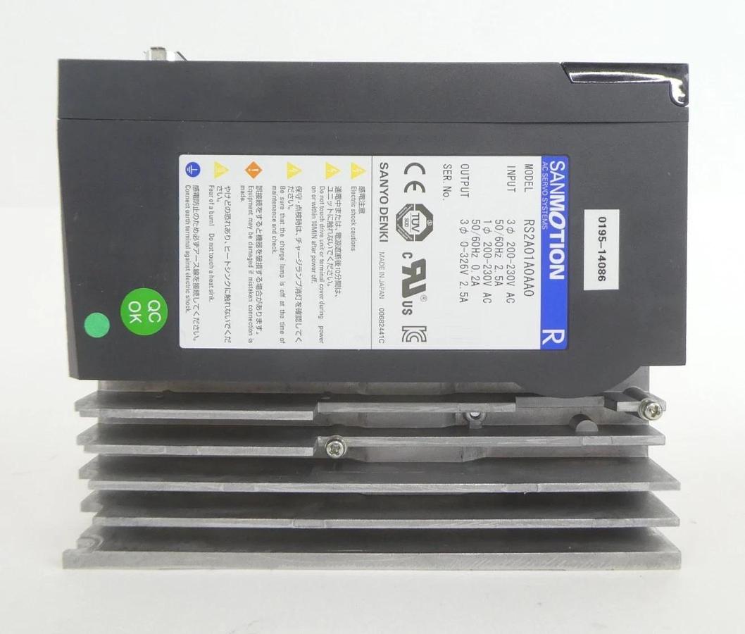 Used Sanyo Denki RS2A01A0AA0 AC Servo Drive SANMOTION R AMAT 0195-14086 Lot of 2