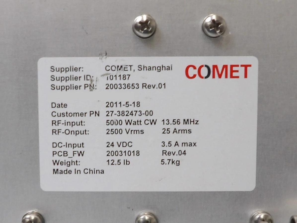 Used Comet Technologies 20033653 RF Match Lam Research 27-382473-00 Untested As-Is