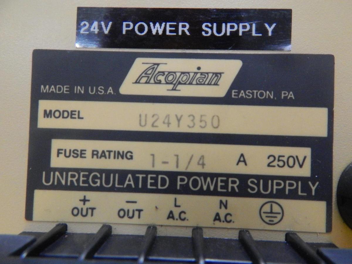 Used Acopian U24Y350 Unregulated Power Supply Used Working