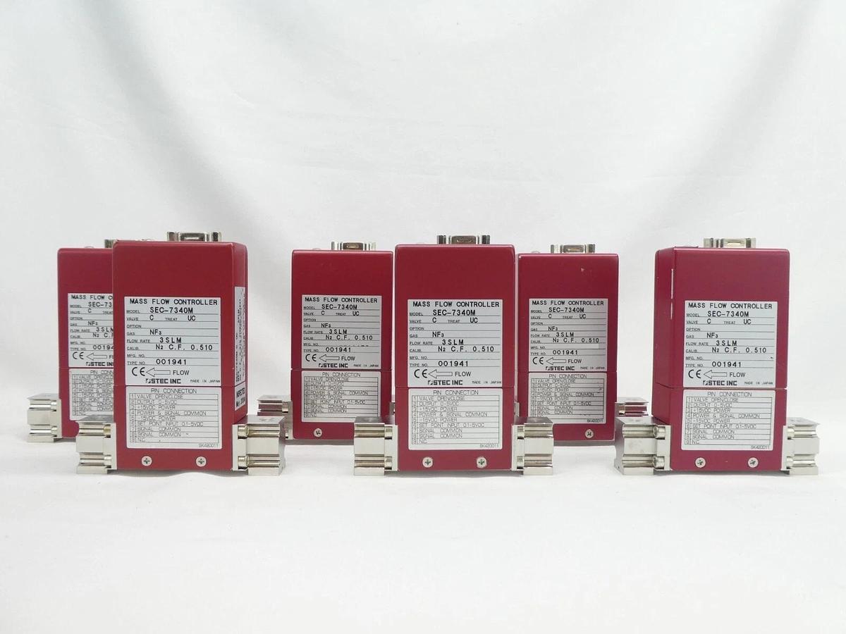 Used STEC SEC-7340M Mass Flow Controller MFC 3 SLM NF3 Reseller Lot of 6 Working