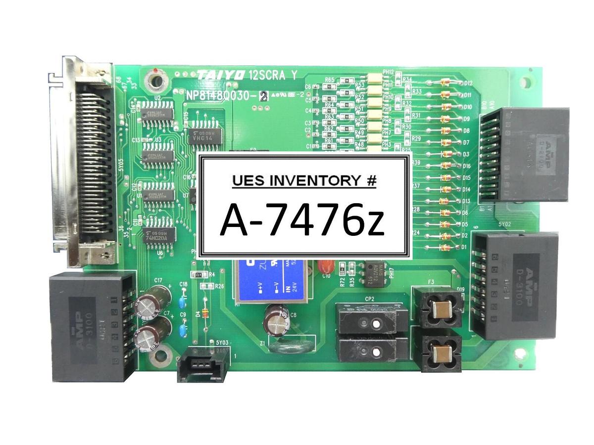 Used Taiyo Machinery NP8148Q030-2 PCB 12SCRA Y TEL Lithius Working Surplus