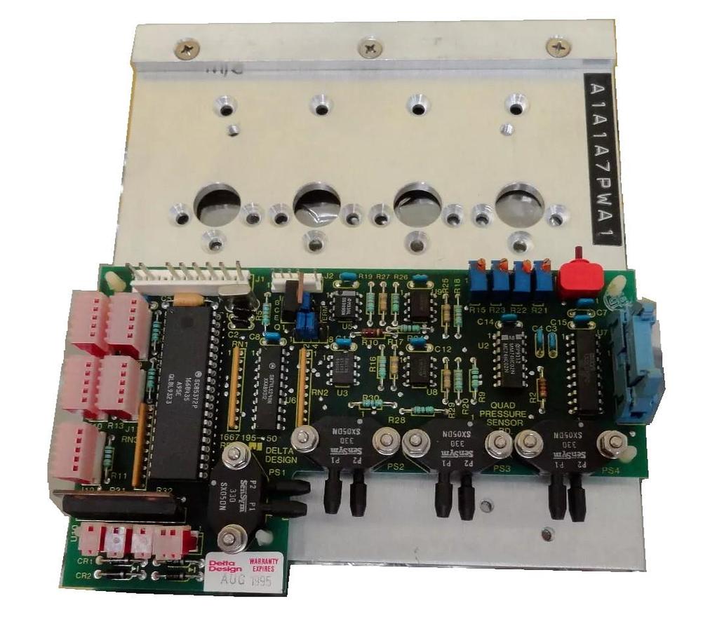 Used Delta Design 1667195-501 Quad Pressure Sensor Board PCM Working Surplus