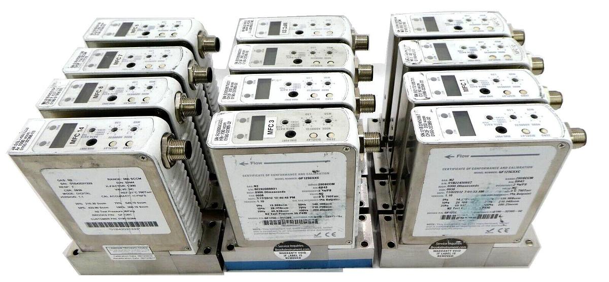 Used Brooks Instrument GF 125C Mass Flow Controller MFC Reseller Lot of 12 Working