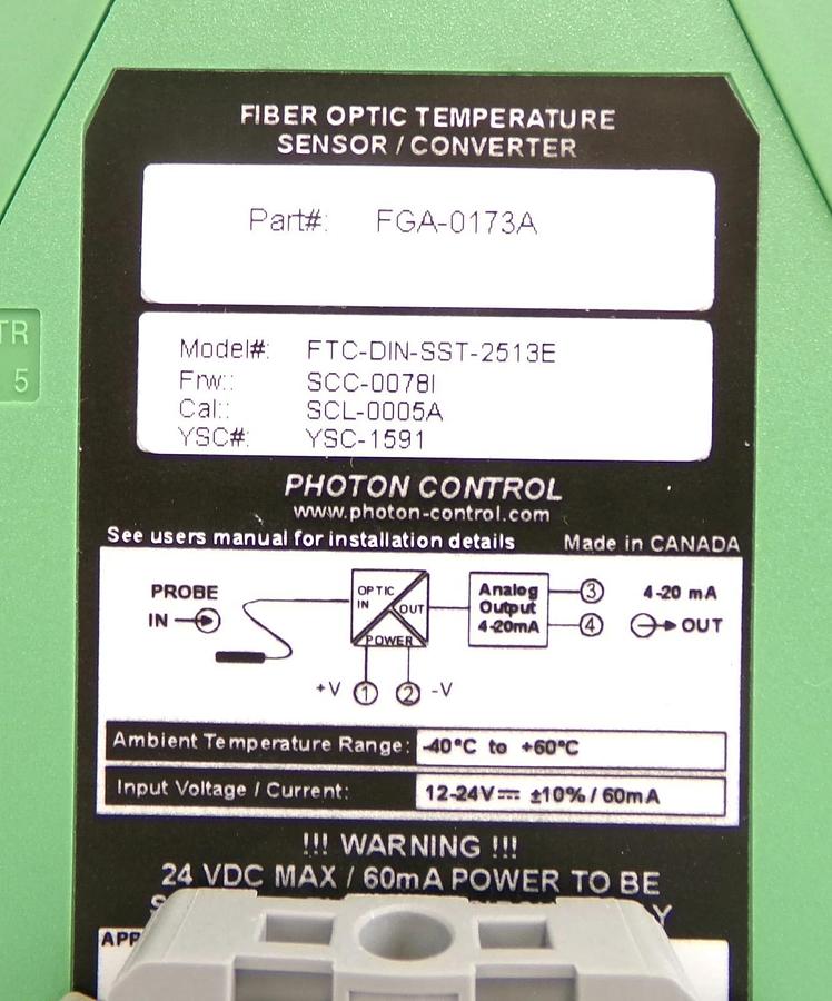 Used Photon Control FGA-0173A Fiber Optic Temperature Converter Lot of 4 Working
