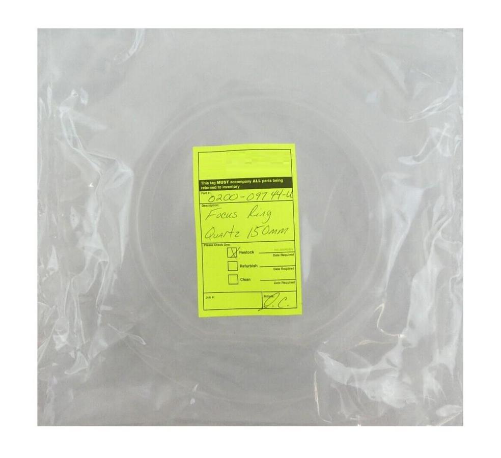 Used AMAT Applied Materials 0200-09744 150mm Quartz Focus Ring Working Surplus