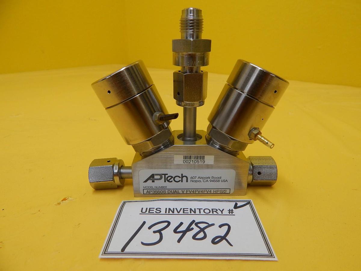 Used APTech AP3550S DUAL V FV4FV4FV4 HPS/2 3-Way Pneumatic Valve Used Working