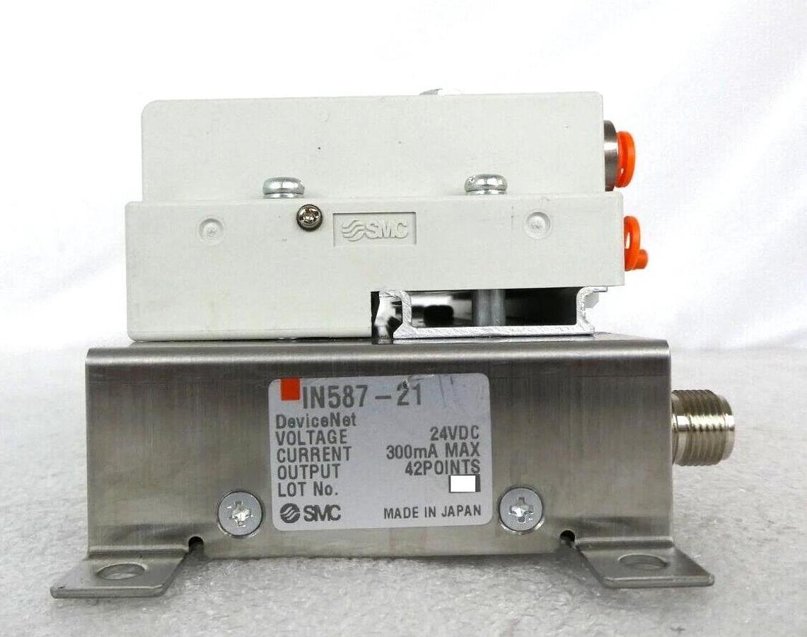 Used SMC IN587-21 21-Port Pneumatic Manifold SJ2A60T-5NFZ-N1-X21 Working Surplus