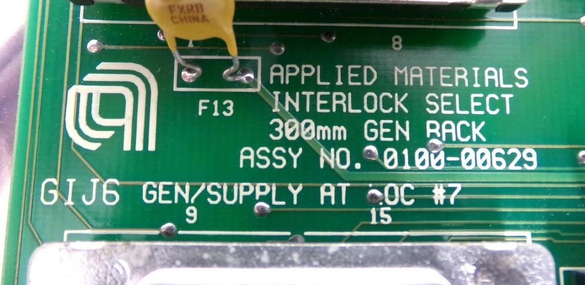 Used AMAT Applied Materials 0100-00629 Interlock Select 300mm Gen Rack PCB Working