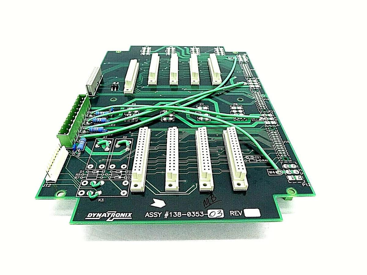 Used Dynatronix 138-0353-03 Backplane Board PCB 190-0353-01 Working Surplus