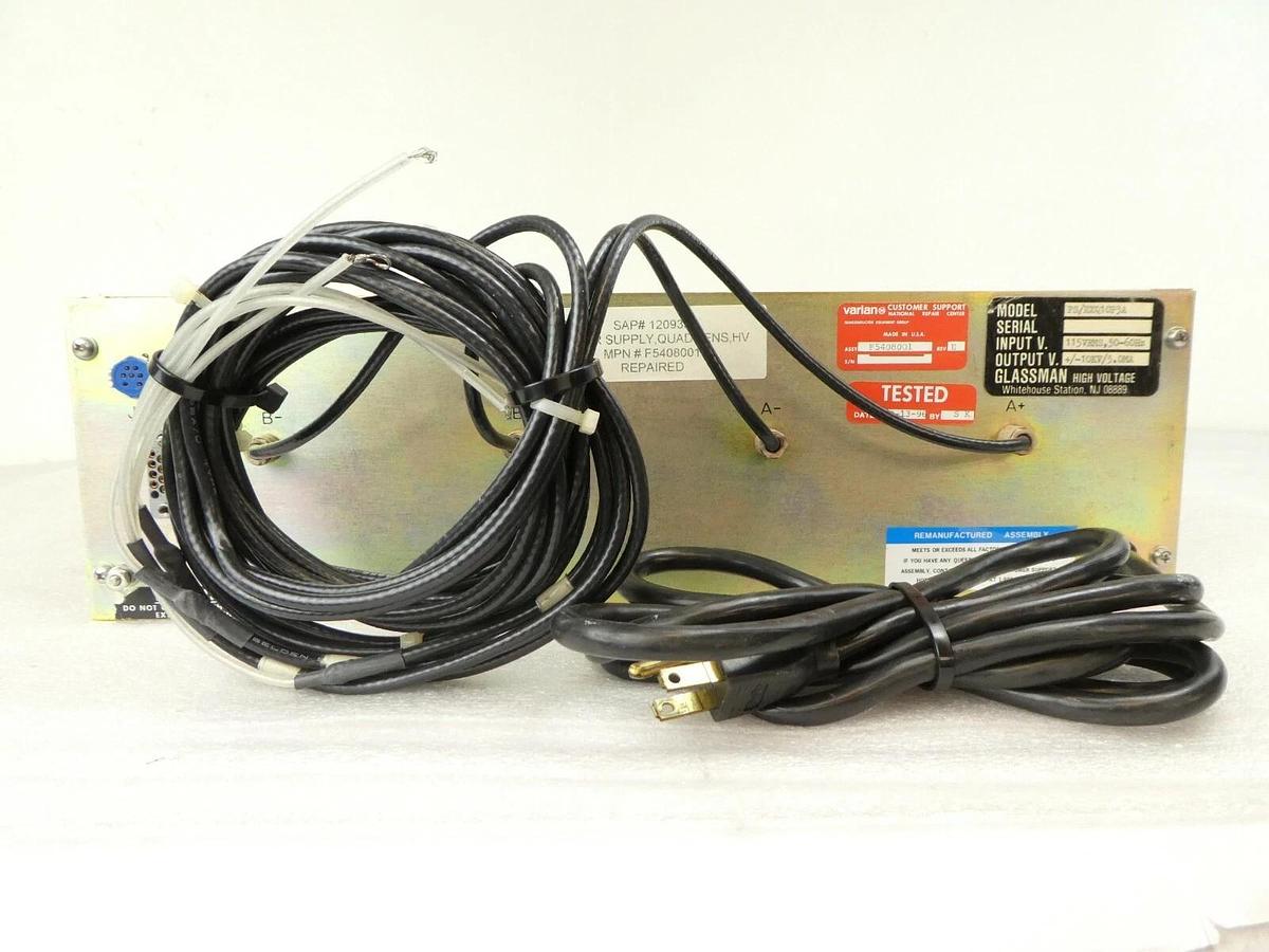 Used Glassman PS/EXQ10P3A Quad Lens Power Supply Varian F5408001 VSEA Working Surplus