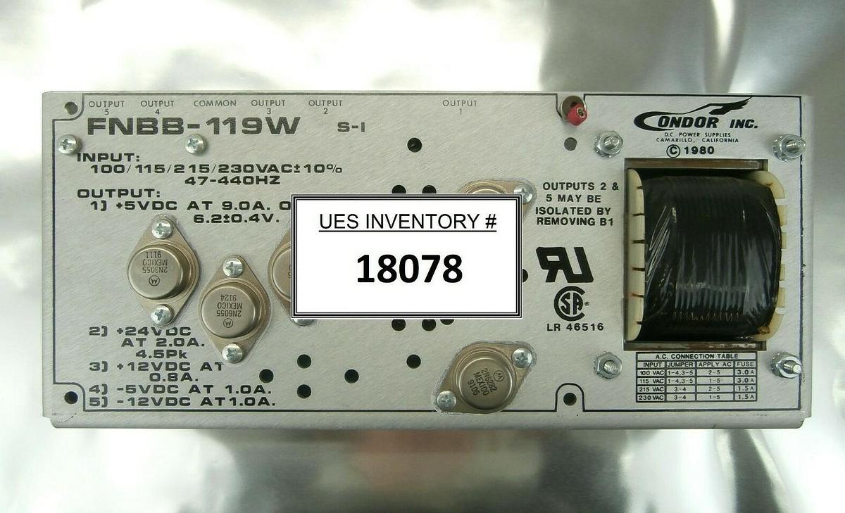 Used Condor FNBB-119W Open Frame Power Supply S-I Used Working