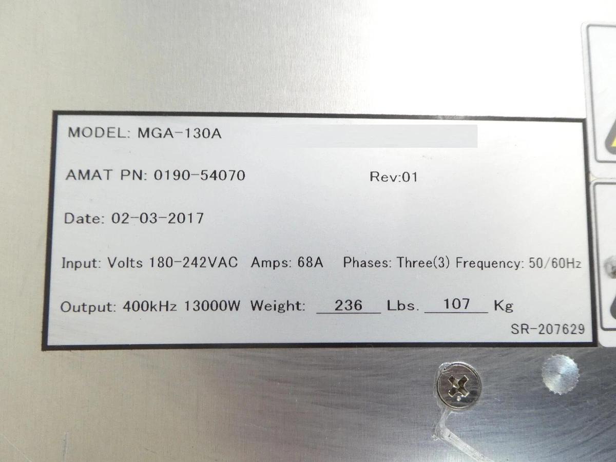 Used Daihen MGA-130A RF Generator 13000 Watts @ 400kHz Surplus Spare