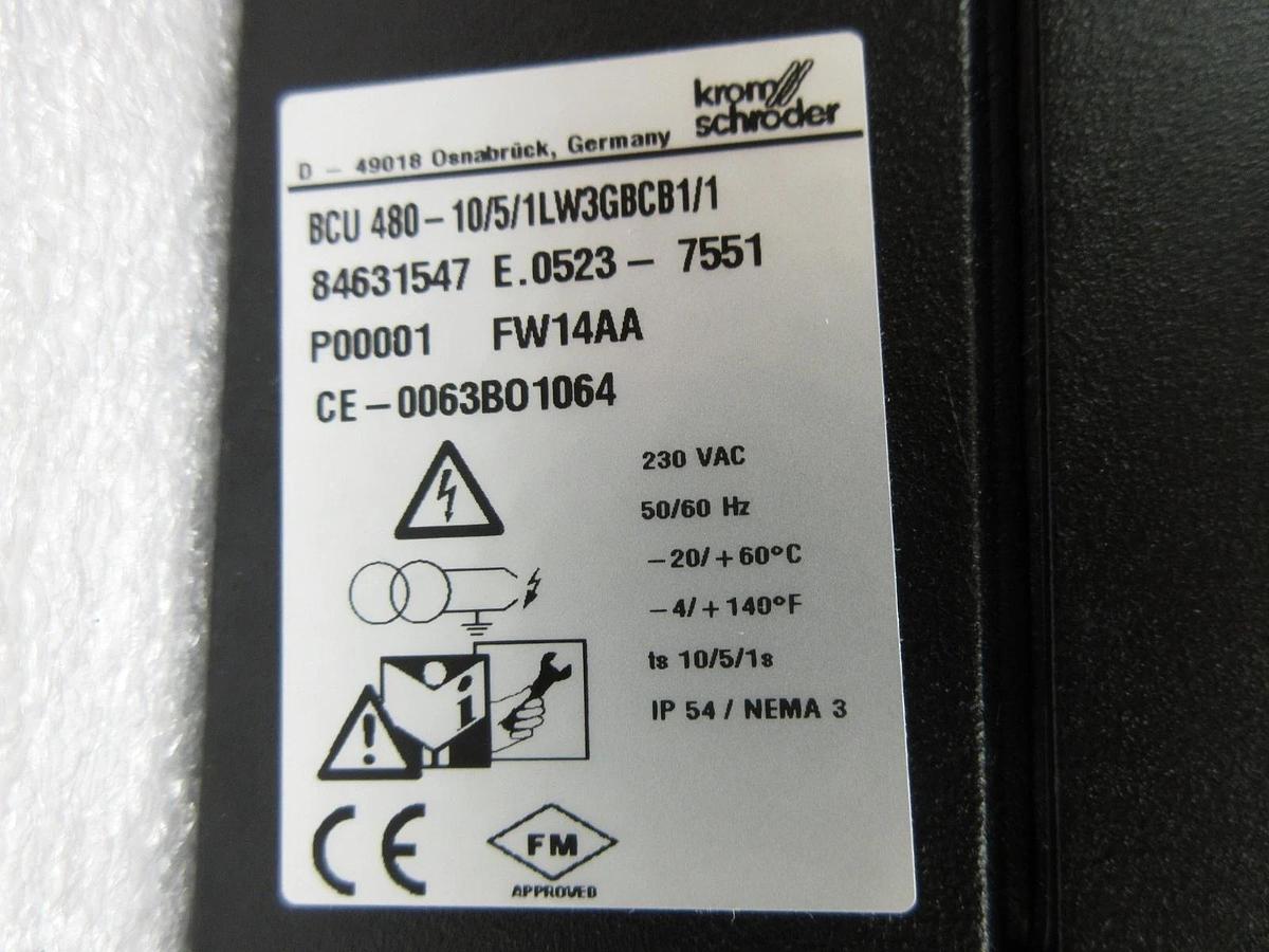 Used Krom Schroder 84631547 Burner Control Unit BCU 480-10/5/1LW3GBCB1/1 New