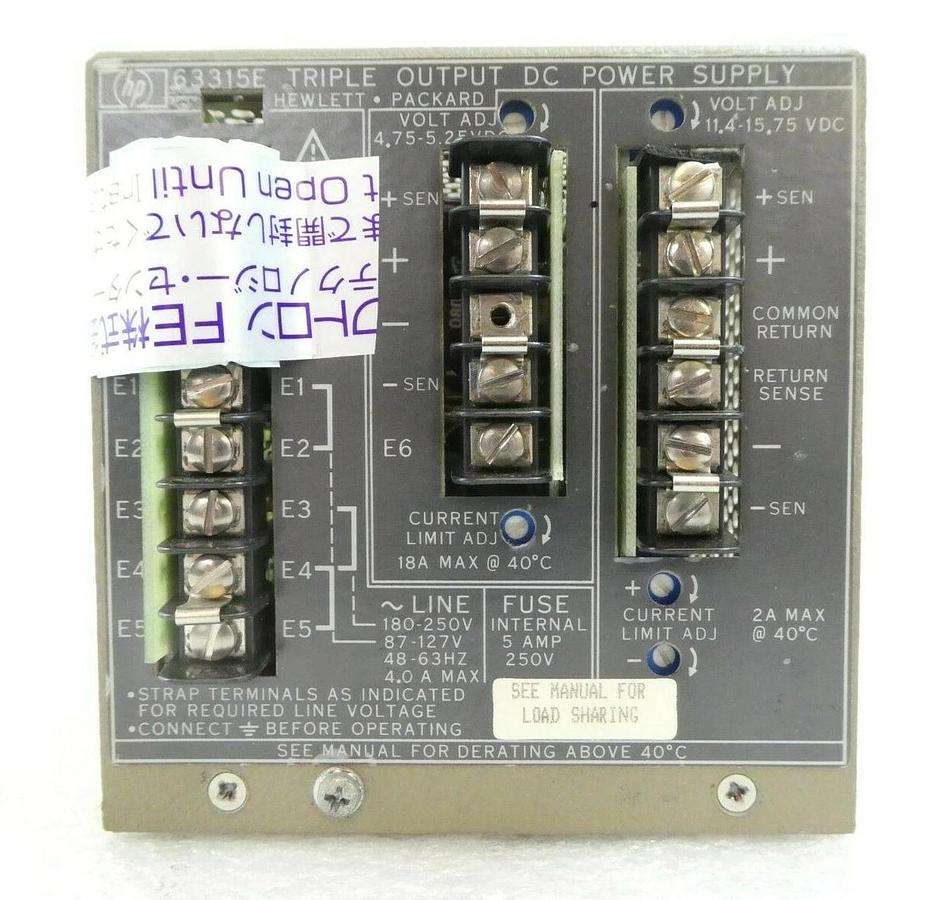 Used HP Hewlett-Packard 63315E Triple Output Power Supply JB4010034 Lot of 5 Working