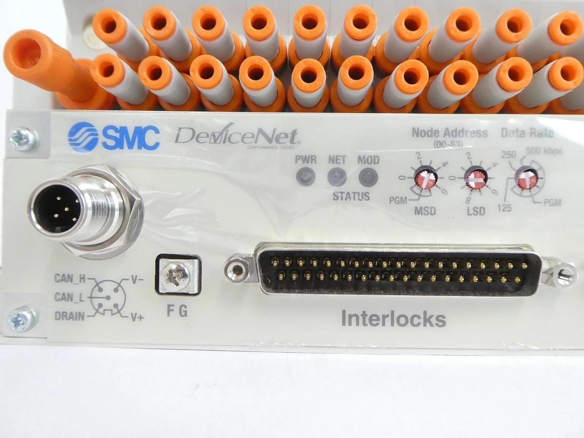 Used SMC VV5Q11-16-X3104V 16-Port Manifold EX420-SDN1 AMAT Working Surplus