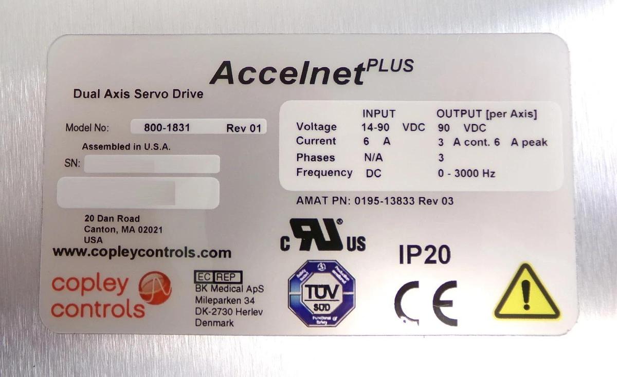 Copley Controls 800-1831 Dual Axis Servo Drive Accelnet Plus Lot of 6 New