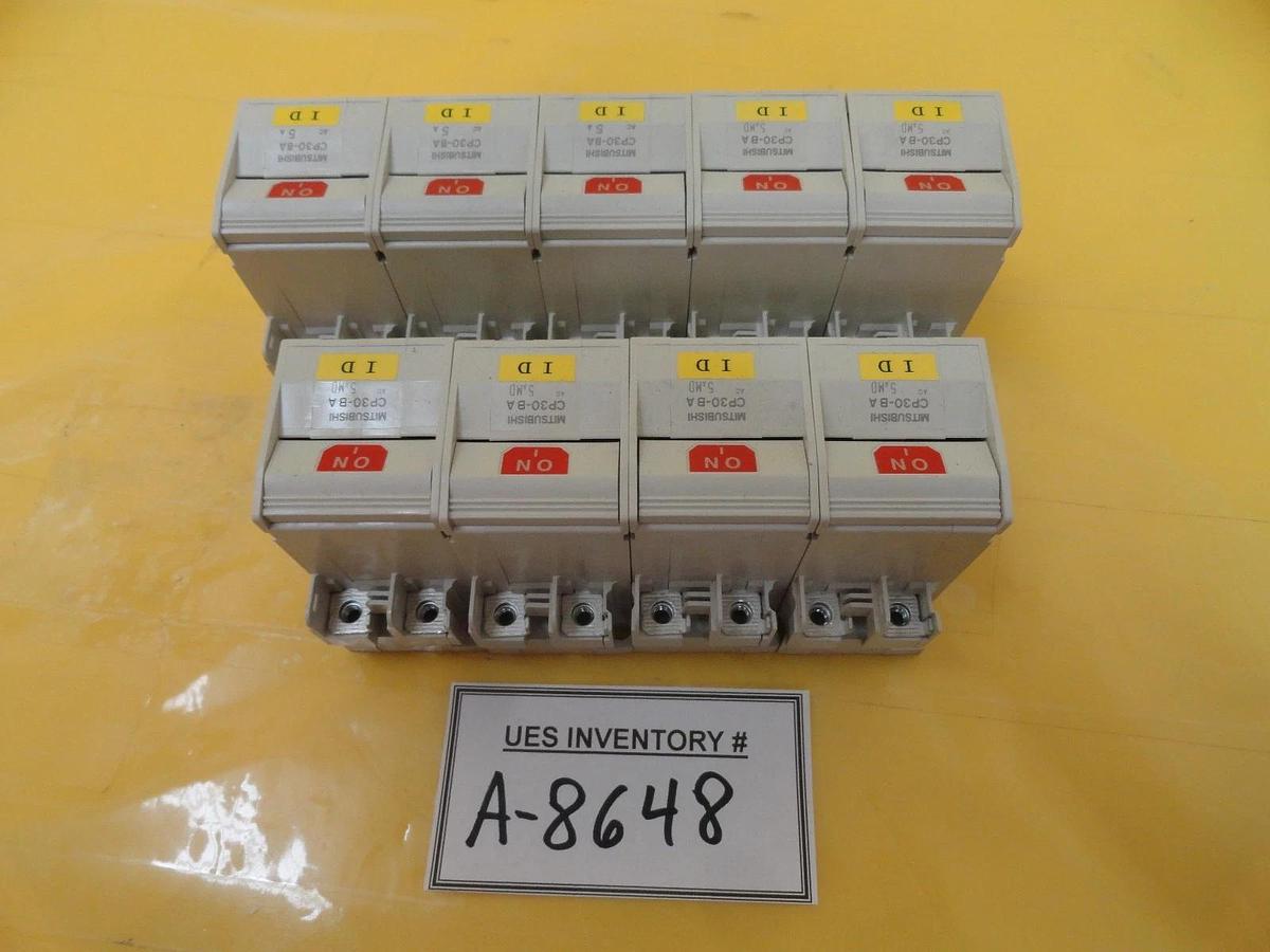 Used Mitsubishi CP30-BA Circuit Protector 2-Pole 5A Reseller Lot of 9 Used Working