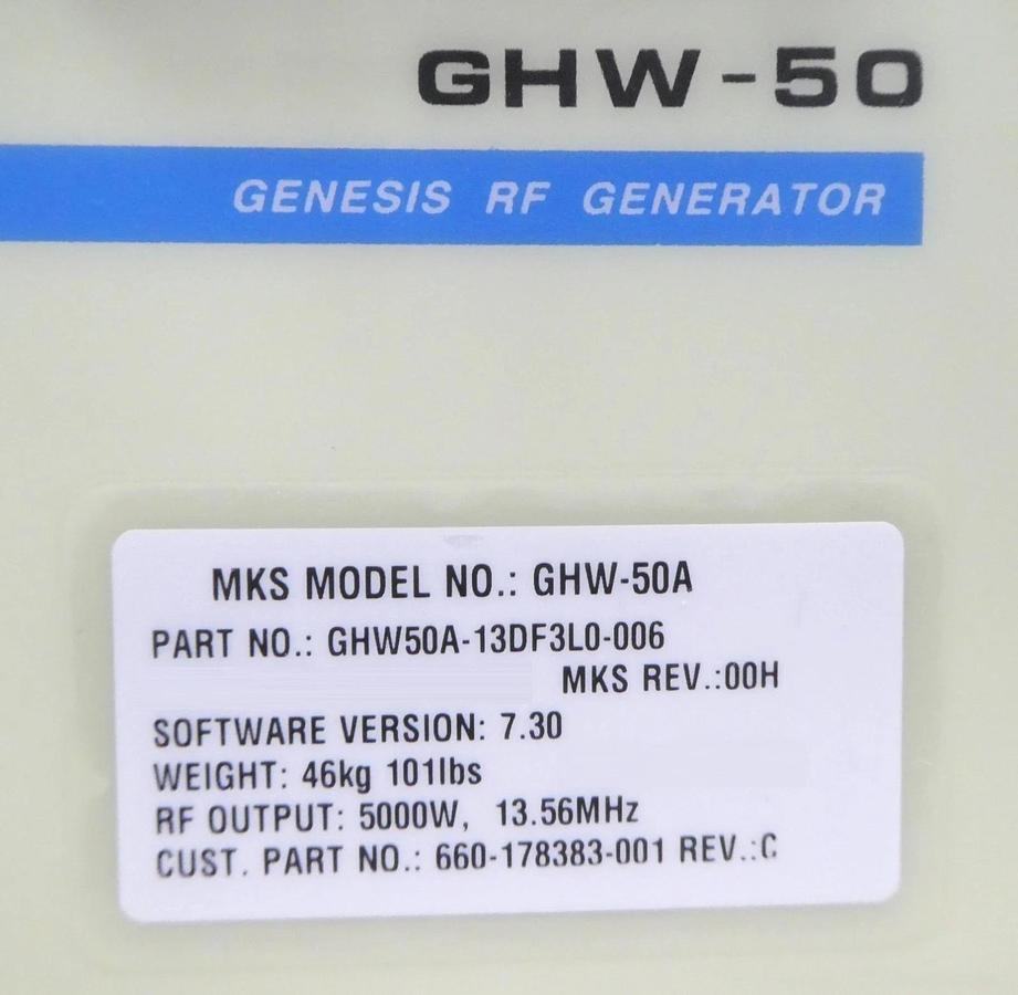 Used GENESIS GHW-50A ENI GHW50A-13DF3L0-006 RF Generator Lam 660-178383-001 Tested