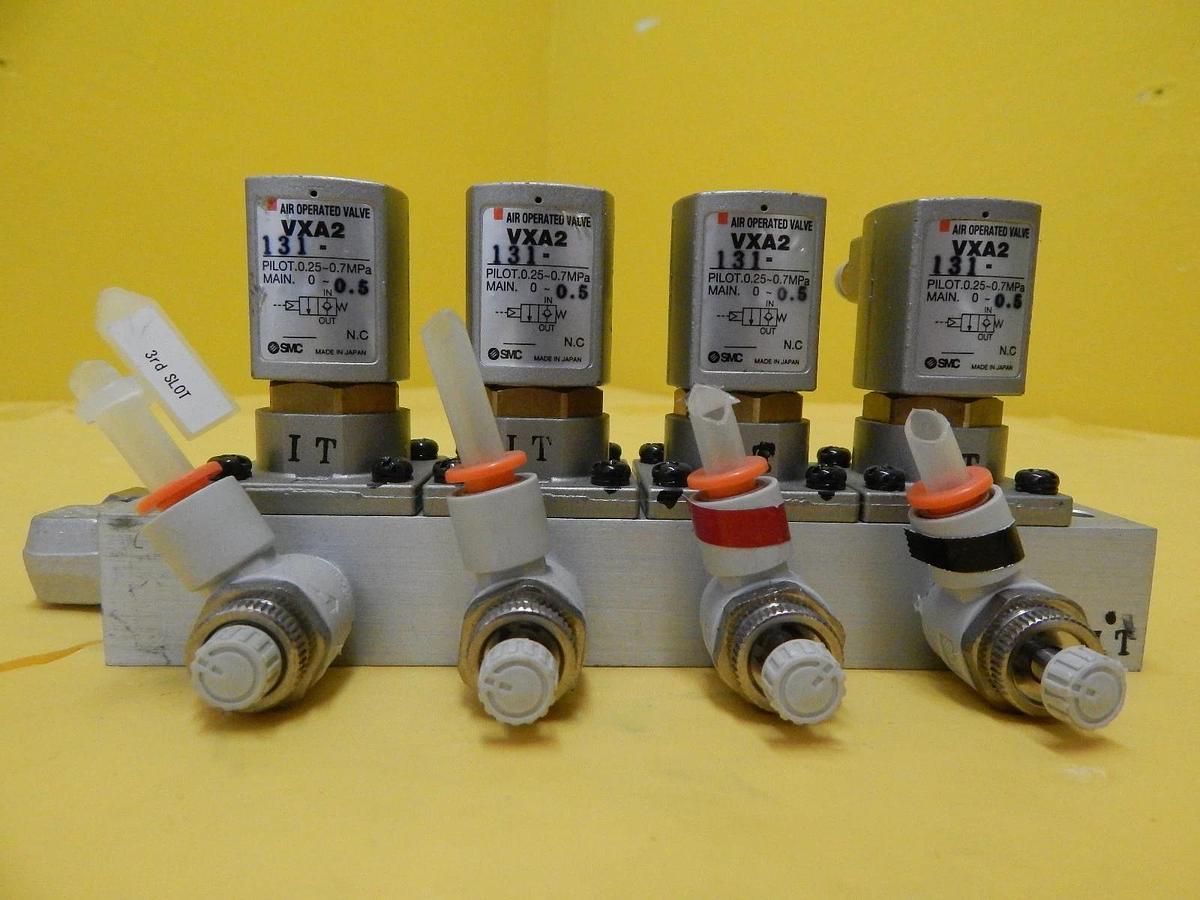 Used SMC VXA2 131 Air Operated Valve Assembly Reseller Lot of 2 Used Working