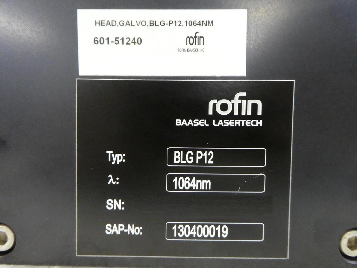 Used Rofin Baasel BLG P12 Galvo Laser Scanhead 1064nm 130400019 Working Surplus