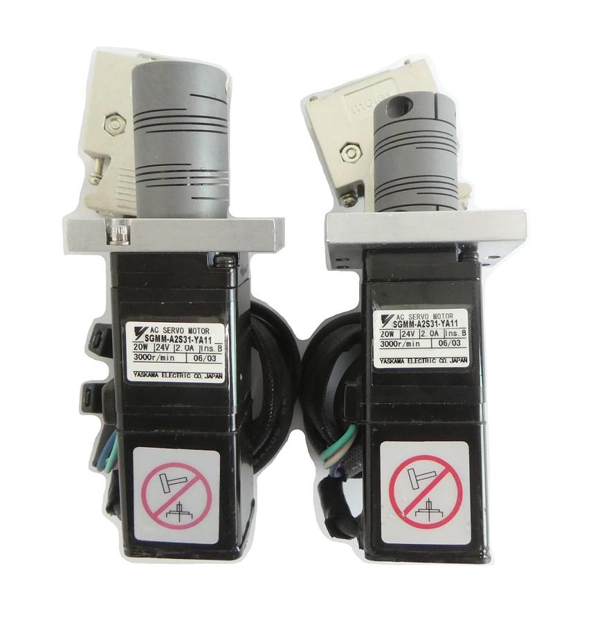 Used Yaskawa SGMM-A2S31-YA11 AC Servo Motor Reseller Lot of 2 Working Surplus