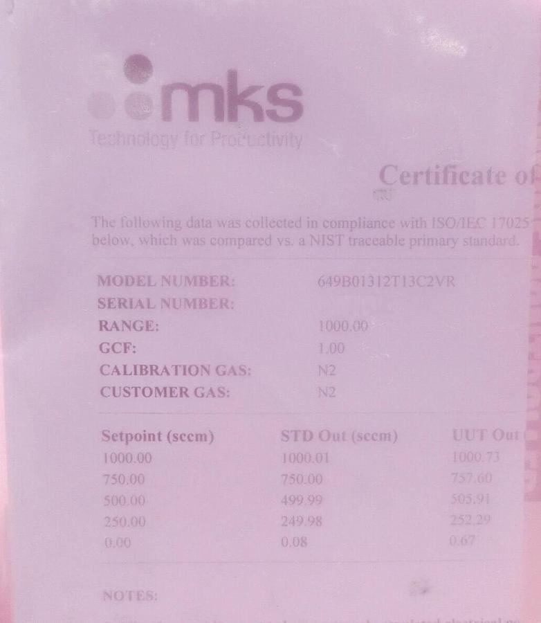 MKS Instruments 649B01312T13C2VR Pressure Controller Type 649 New Surplus