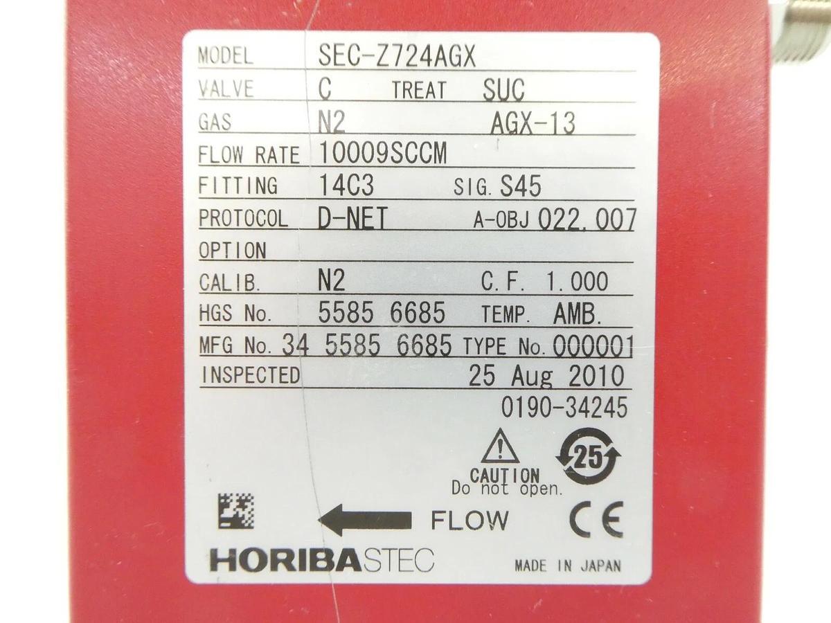 Used Horiba STEC SEC-Z724AGX Mass Flow Controller MFC AMAT 0190-34245 Working Surplus