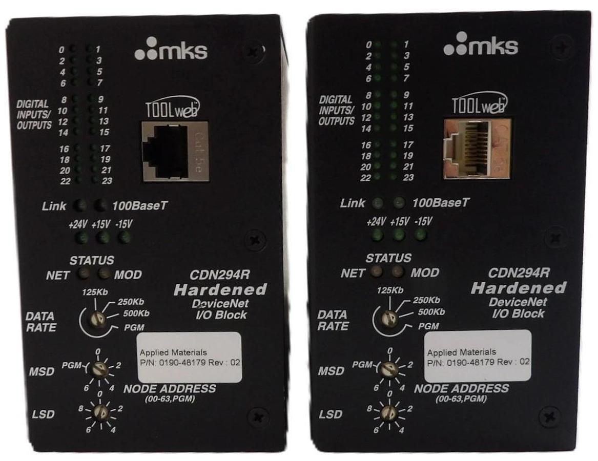 Used MKS Instruments AS01294-05 Hardened DeviceNet I/O Block CDN294R Lot of 2 Working