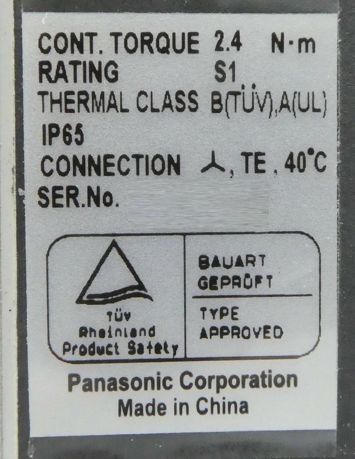 Used Panasonic MSMD082S1S AC Servo Motor Nidec-Shimpo Gear Reducer VRSF-4C-750 Spare