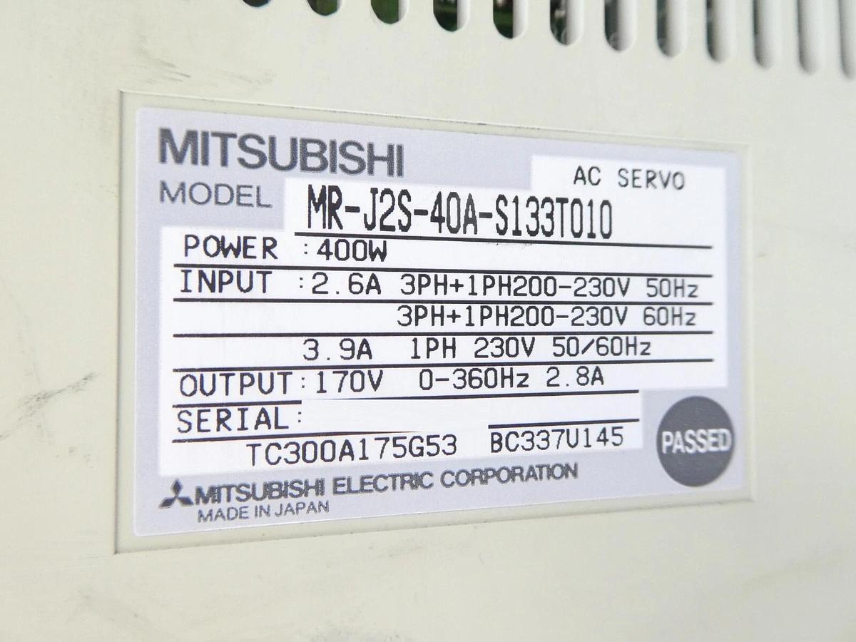 Used Mitsubishi Electric MR-J2S-40A-S133T010 AC Servo Driver MELSERVO AMAT Working