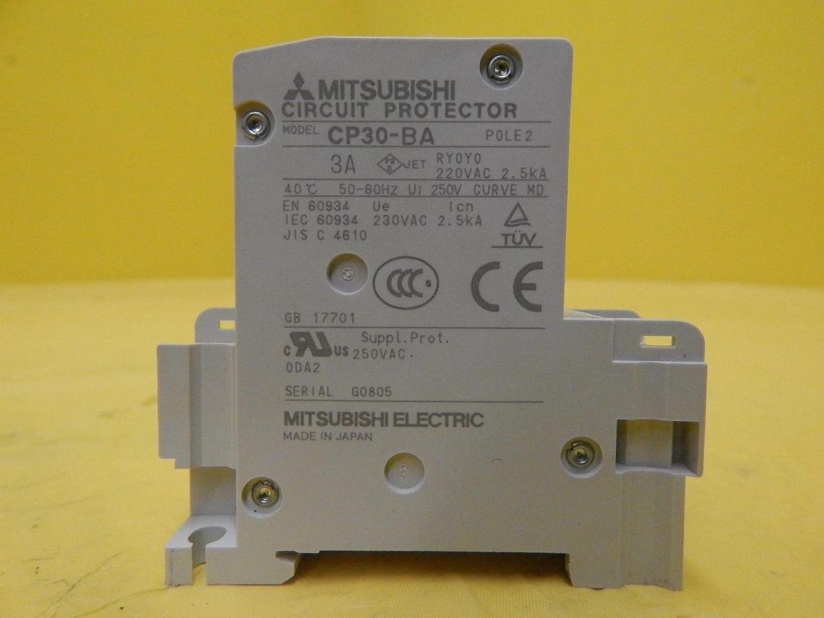 Used Mitsubishi CP30-BA Circuit Protector 2-Pole 3A Reseller Lot of 6 Used Working