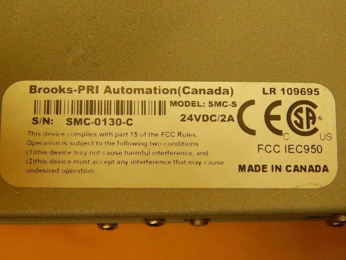 Used Brooks Automation TEC-300 Robot Controller SMC-S PRI Working Surplus