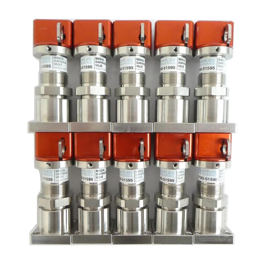 Used AMAT Applied Materials 0190-51595 Manual Diaphragm Valve Lot of 10 Working