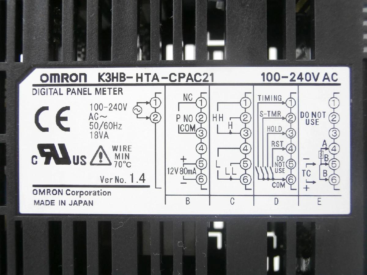 Used Omron K3HB-HTA-CPAC21 Digital Panel Meter K3HB Series Working Spare