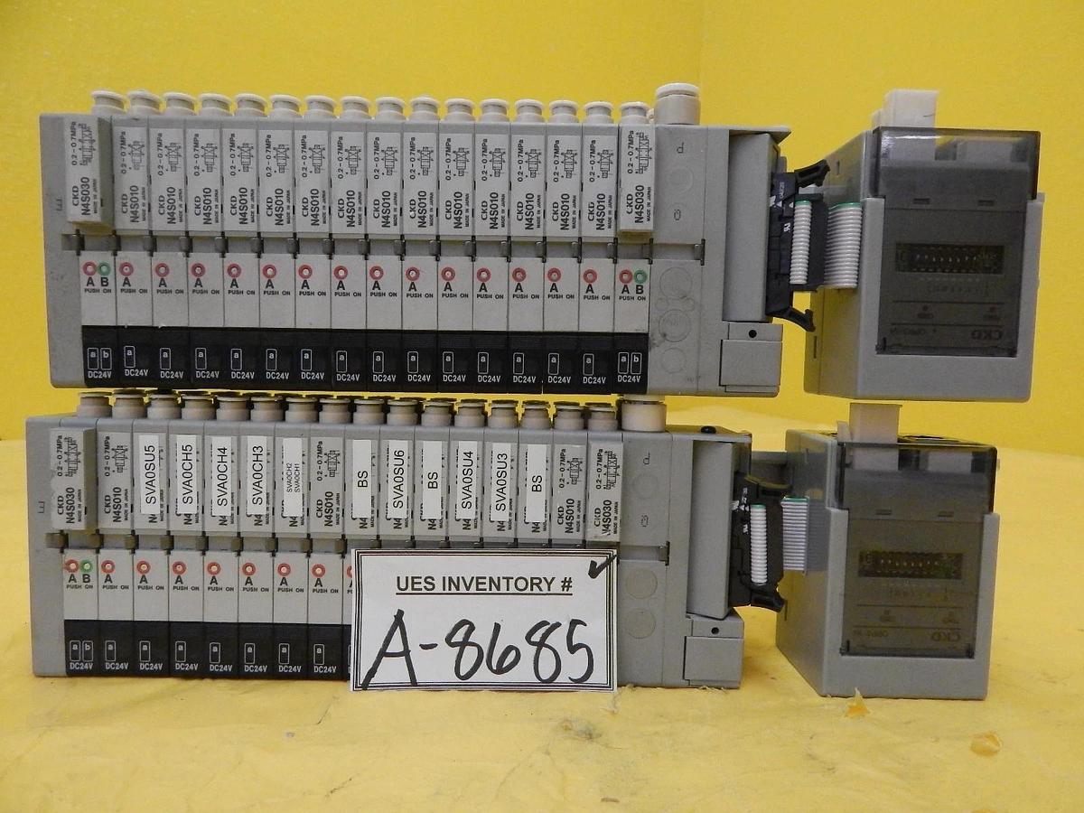 Used CKD N4S0-T56 16-Port Pnuematic Manifold OPP3-1H Lot of 2 Used Working