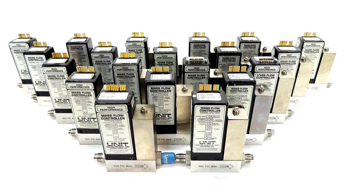 Used UNIT Instruments UFC-1100 Mass Flow Controller MFC Ar HCl NH3 CF4 H2 Lot of 20