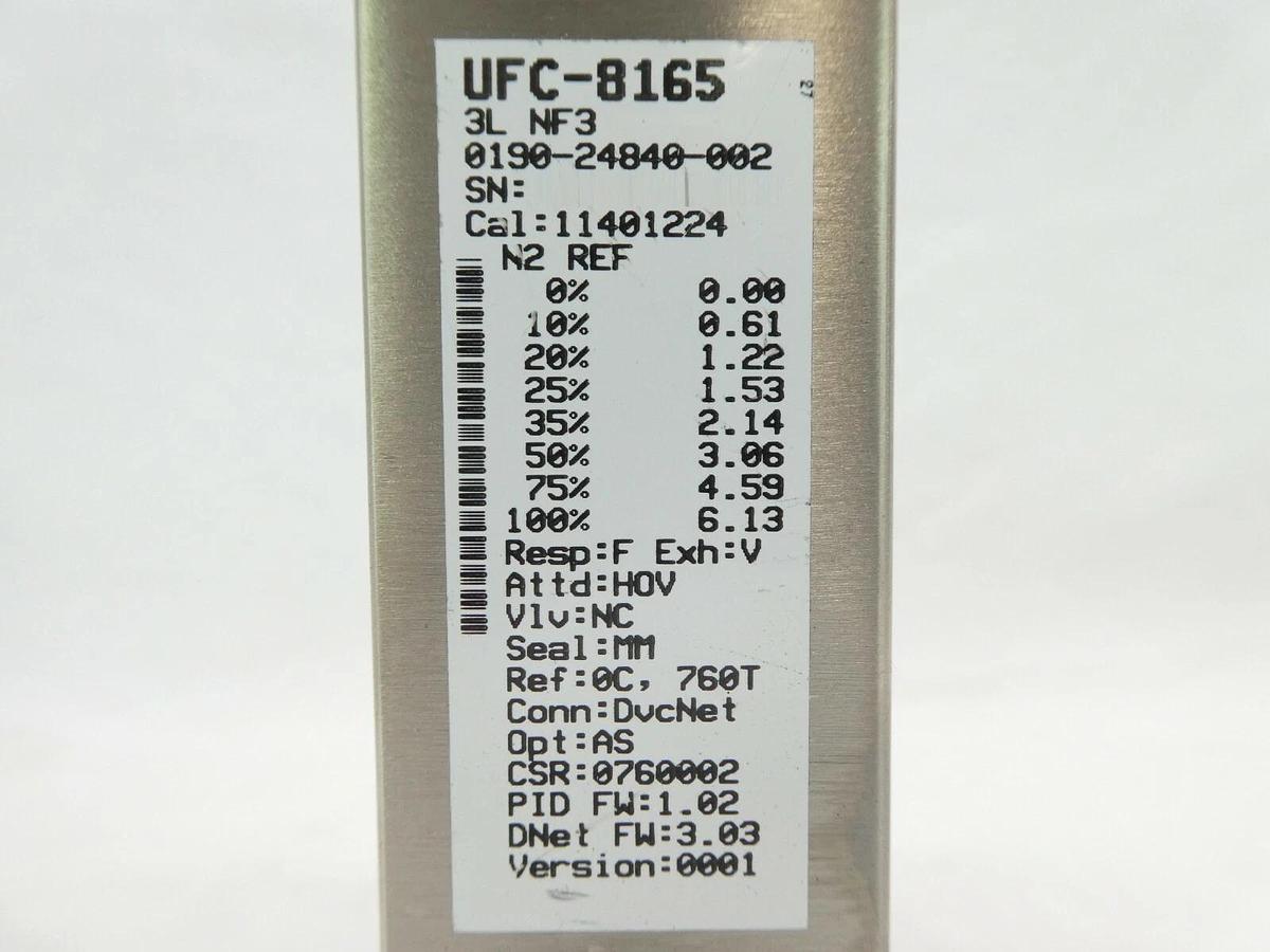Used Celerity UFC-8165 Mass Flow Controller MFC AMAT 0190-24840 3L NF3 Working Spare