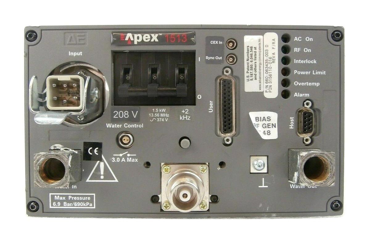 Used Apex 1513 AE Advanced Energy 3156110-016 RF Generator 660-063435-003 Tested