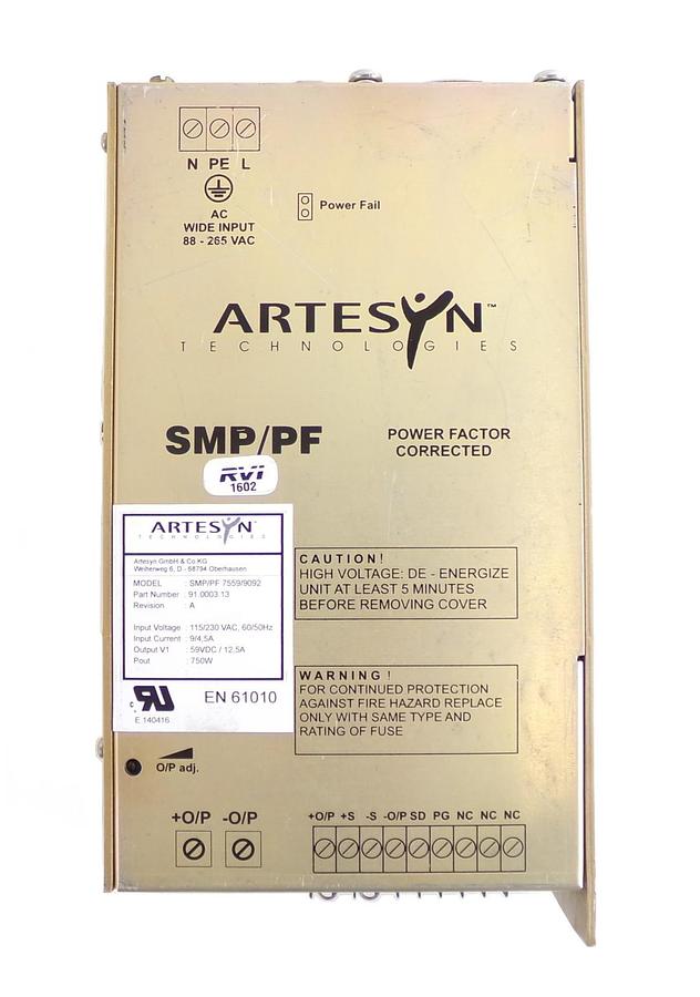 Used Artesyn 91.0003.13 SMP/PF Power Supply SMP/PF7559/9092 Working
