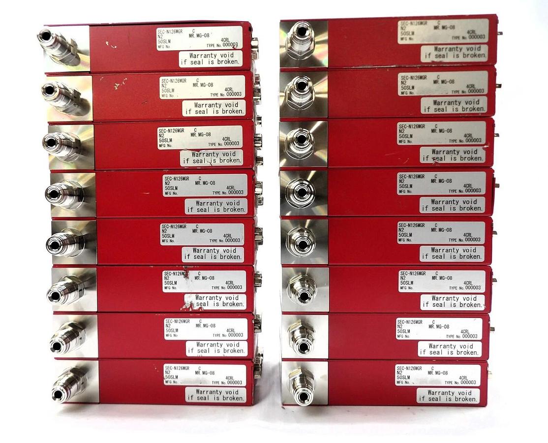 Used Horiba STEC N100 Mass Flow Controller MFC SEC-N126MGR Lot of 16 Working Surplus