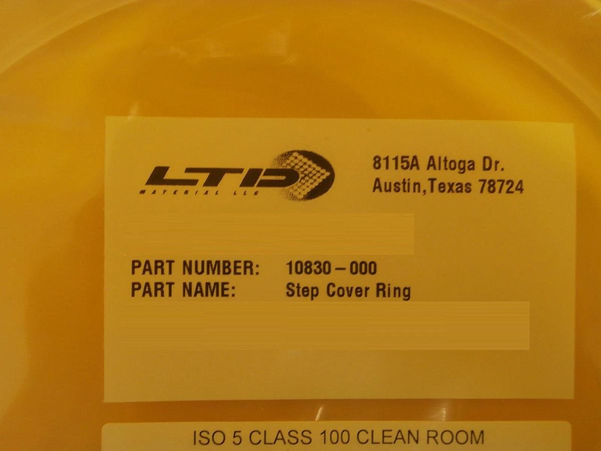 LTD Materials 10830-000 8" Quartz Step Cover Ring DLIFT 2 Notch New