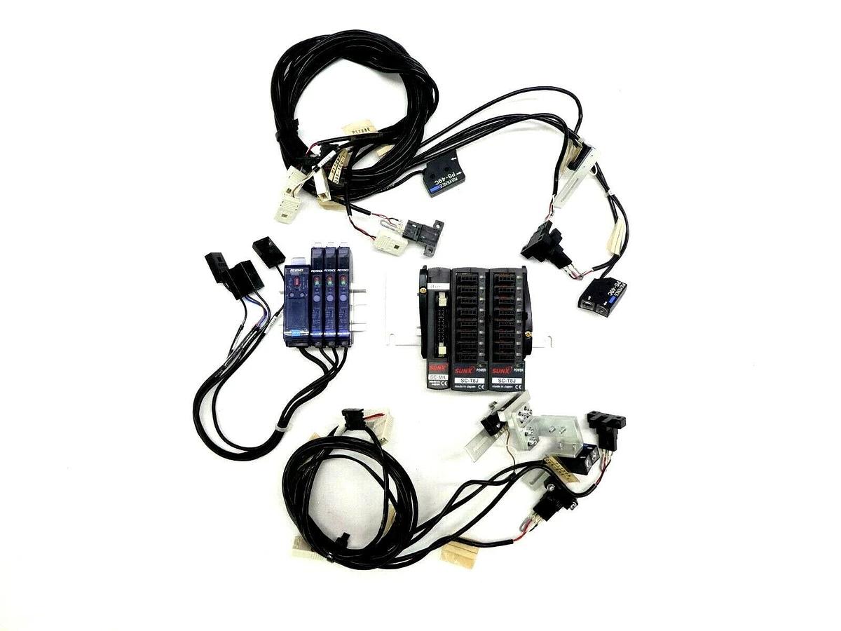 Used Nikon NSR Beam Sensor Kit Sunx SC-MIL SC-T8J Keyence FS-V1 NSR-S307E Working