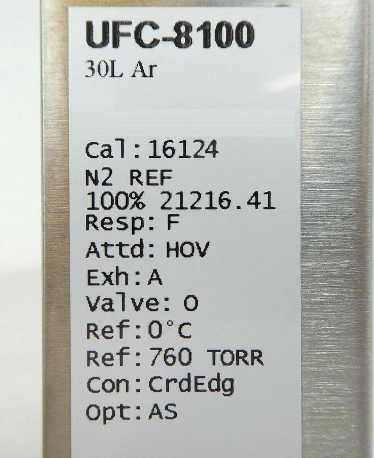 Celerity UFC-8100 Mass Flow Controller MFC UNIT 8100 30L Ar Mattson 37100513 New