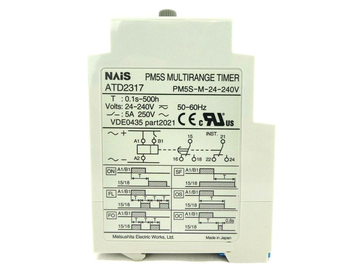 Matsushita PM5S-M-24-240V Multirange Timer NAiS PM5S ATD2317 Lot of 15 New