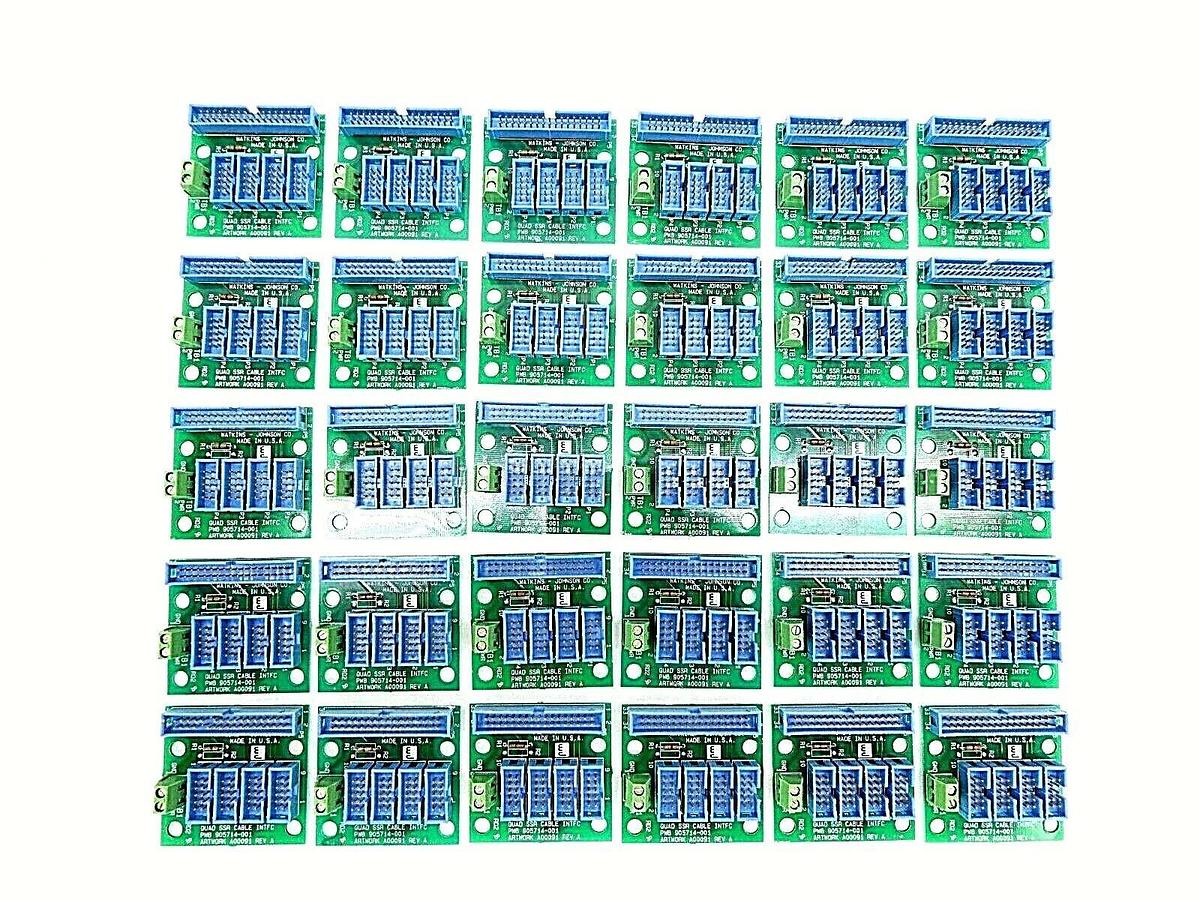 Used Watkins-Johnson 905714-001 Quad SSR Cable Interface Board PCB CCA-001 Lot of 30