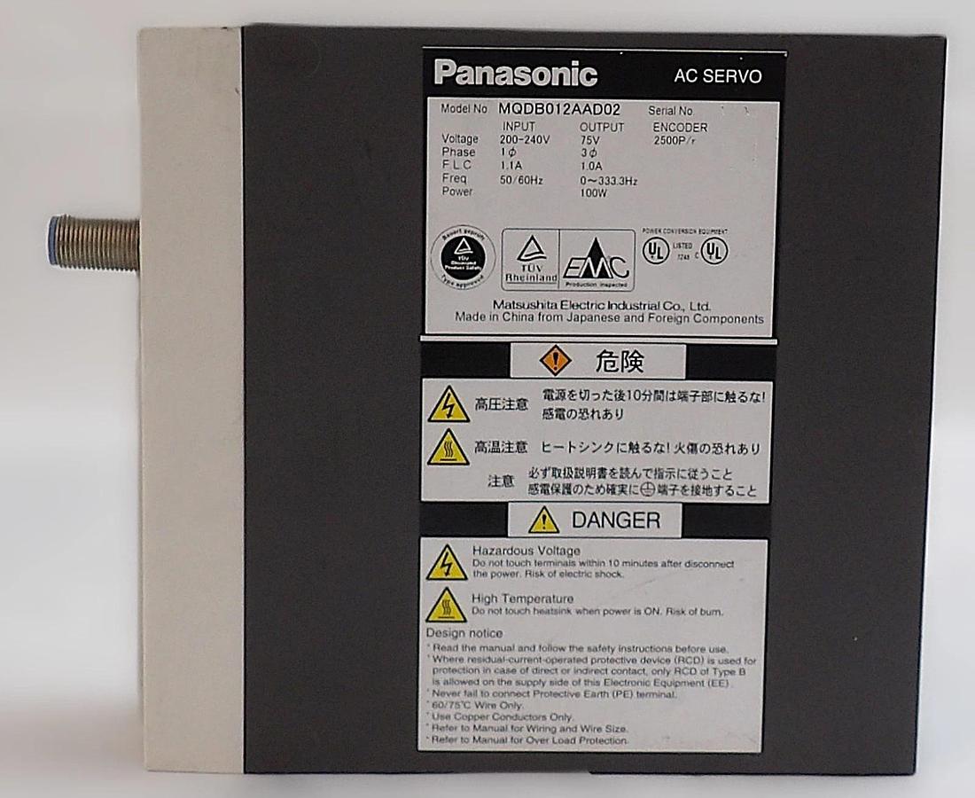 Used Panasonic MQDB012AAD02 AC Servo Driver AMAT 0190-15328 Lot of 5 Spare Surplus