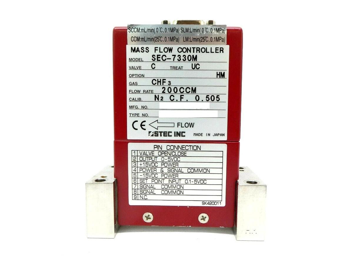 Used STEC SEC-7330M MFC Mass Flow Controller SEC-7330 200 CCM CHF3 Working Spare