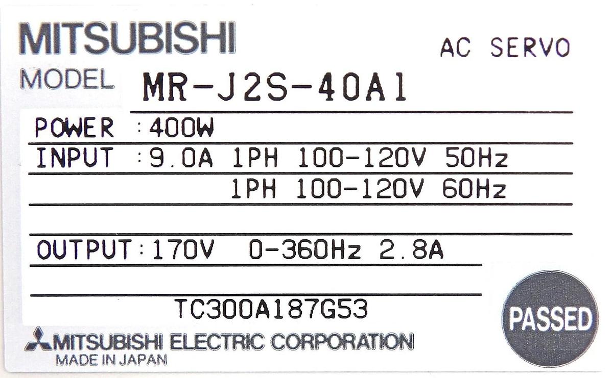 Used Mitsubishi Electric MR-J2S-40A1 AC Servo Driver MELSERVO Lot of 2 Working Spare