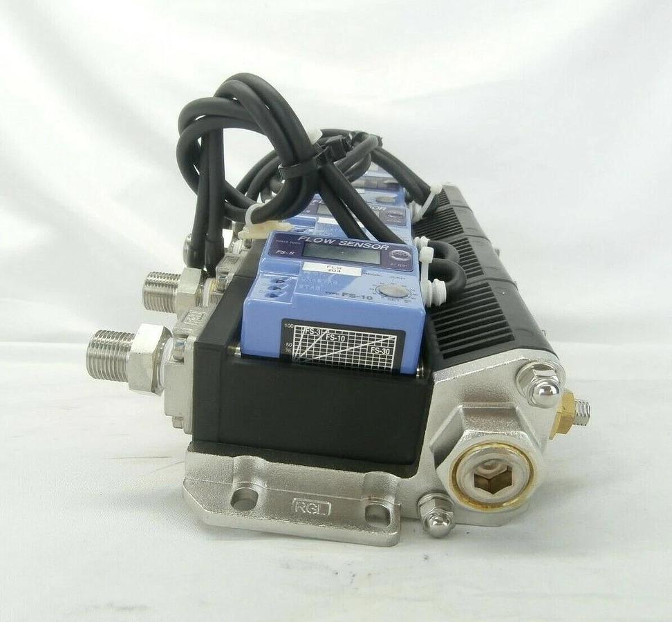 Used Regal Joint FS-10S 4-Port Flow Sensor Manifold FS-10 Hitachi M-712E Working